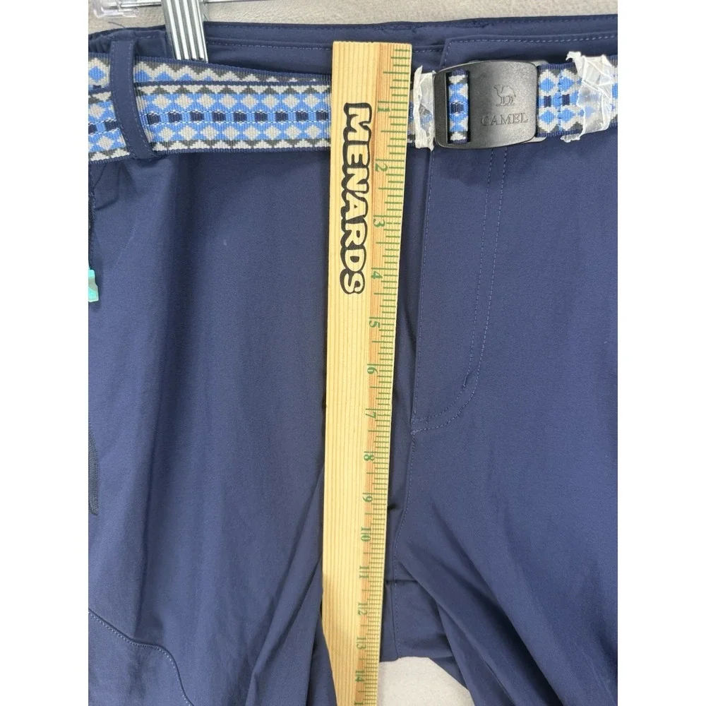 NWT Camel Mens 34x31 Navy Hiking Pants Nylon Belted Zip Pocket Outdoor - Picture 5 of 8